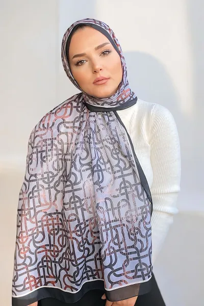 Füme 180X70 cm Dijital Baskı Jethro Desenli Pamuk Şal 332046