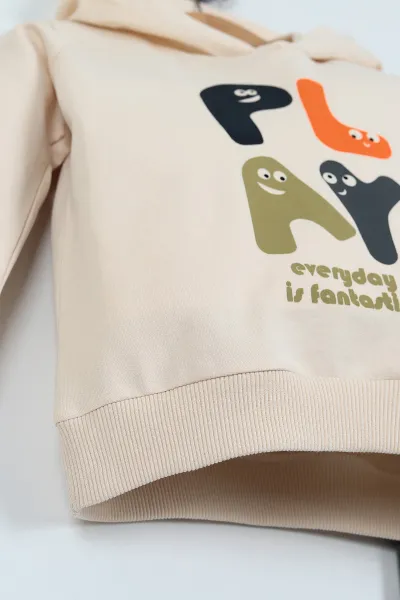 Füme (2-5 Yaş) Kapşonlu Baskılı Erkek Çocuk Takım 239436