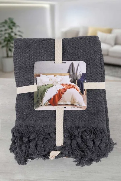 Füme 200x230 Cm Bella Home Çift Kişilik Natural Tek Pike 434770