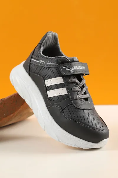 Füme (31-35 Filet) Çizgili Kalın Taban Cırtlı Erkek Çocuk Spor Ayakkabı 227997