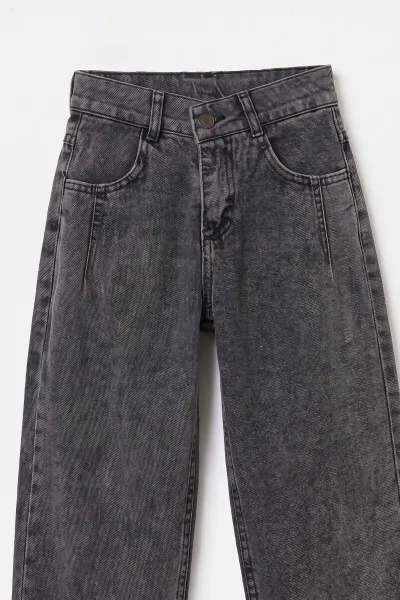 Füme (5-12 Yaş) Pensli  Baggy    Erkek  Çocuk Kot Pantolon 490869