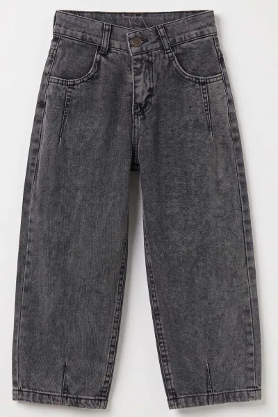 Füme (5-12 Yaş) Pensli  Baggy    Erkek  Çocuk Kot Pantolon 490869