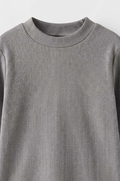 Füme (5-12 Yaş) Yarım Balıkçı Yaka Kaşkorse Çocuk Body Sweatshirt 495519