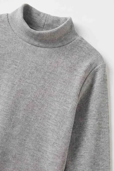 Füme (5-12 Yaş) Yarım Balıkçı Yaka Kaşkorse Kız Çocuk Body Sweatshirt 493212