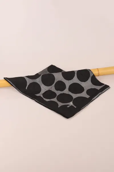 Füme 75x190 Cm Dijital Büyük Puantiye Desenli Kraş Şal 444502
