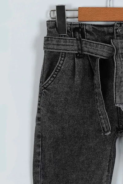 Füme (8-12 Yaş) Bel Lastikli Kız Çocuk Pantolon 232583
