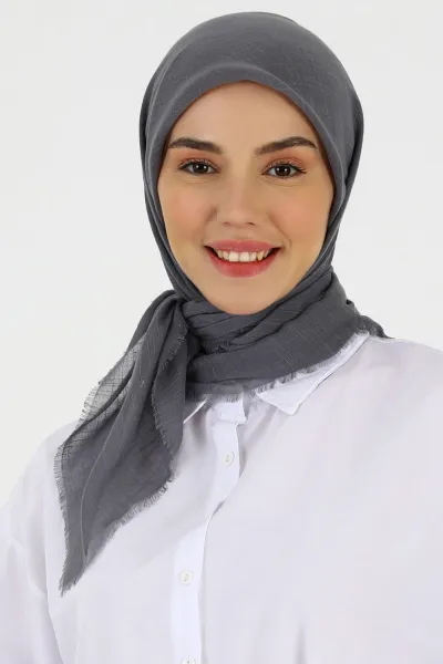 Füme 90x90 Cm Düz Flamlı Eşarp 460198