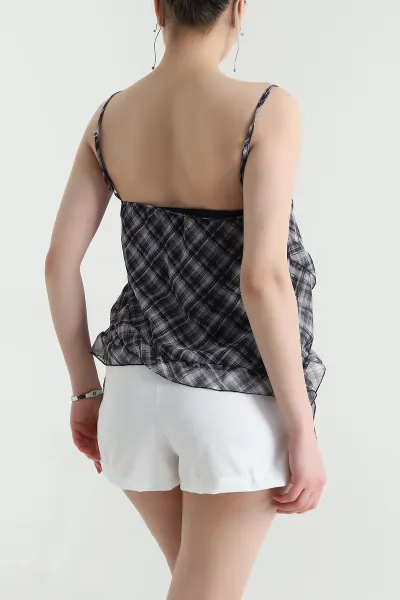 Füme Askılı Şifon Kadın Bluz 457289