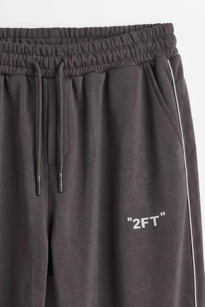 Füme Baggy Üç İp Şardonsuz Yan Kıl Biyeli Erkek Eşofman Altı 494525