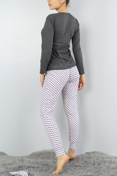 Füme Baskılı Bayan Pijama Takımı 54936