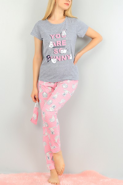 Füme Baskılı Bayan Pijama Takımı 73478
