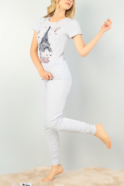 Füme Baskılı Bayan Pijama Takımı 73495