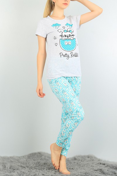 Füme Baskılı Bayan Pijama Takımı 73505
