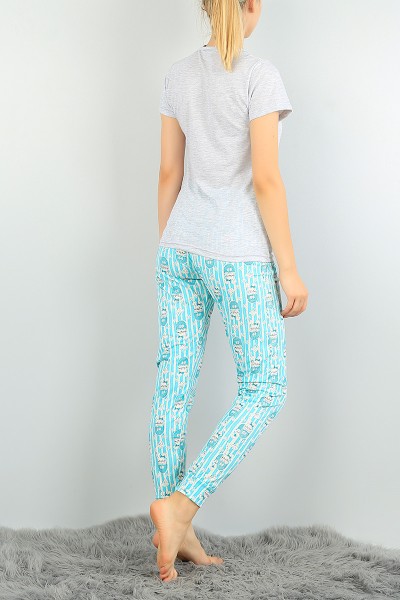 Füme Baskılı Bayan Pijama Takımı 73505