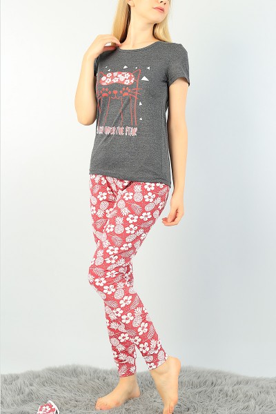Füme Baskılı Bayan Pijama Takımı 73595