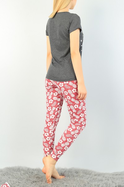 Füme Baskılı Bayan Pijama Takımı 73595