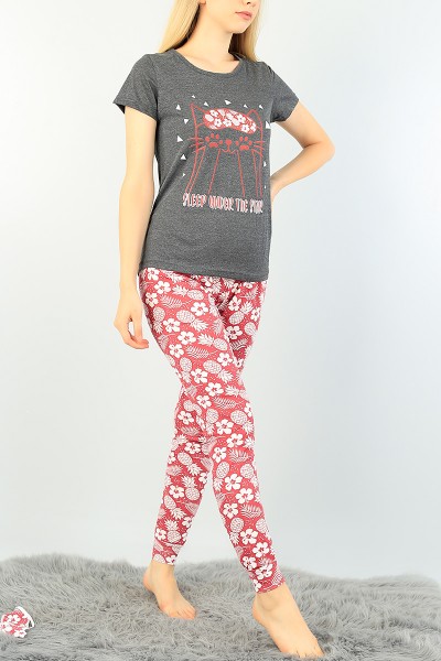 Füme Baskılı Bayan Pijama Takımı 73595
