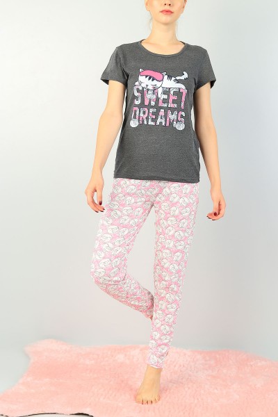 Füme Baskılı Bayan Pijama Takımı 73629