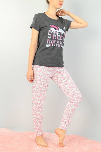 Füme Baskılı Bayan Pijama Takımı 73629