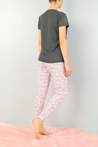 Füme Baskılı Bayan Pijama Takımı 73629