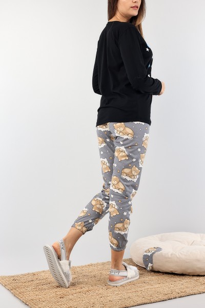 Füme Baskılı Bayan Pijama Takımı 89391