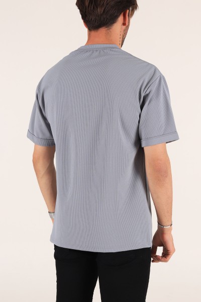 Füme Baskılı Fitilli Oversize Erkek Tişört 177469