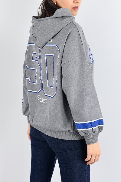 Füme Baskılı İçi Şardonlu Bayan Sweat 88368