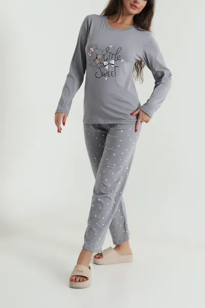 Füme Baskılı Kadın Pijama Takımı 488224