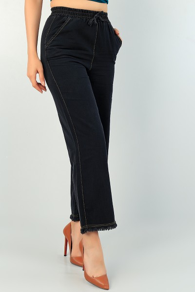 Füme Beli Lastikli Bayan Tensel Kot Pantolon 72189