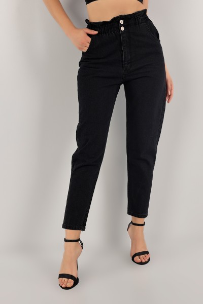 Füme Beli Lastikli Mom Kot Pantolon 133238