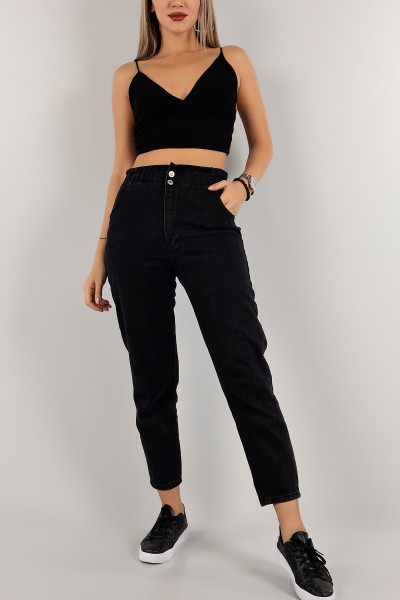Füme Beli Lastikli Mom Kot Pantolon 134627