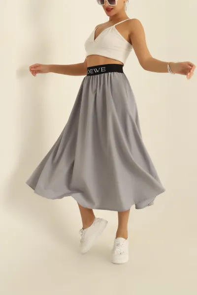 Füme Beli Lastikli Paraşüt Etek 283326