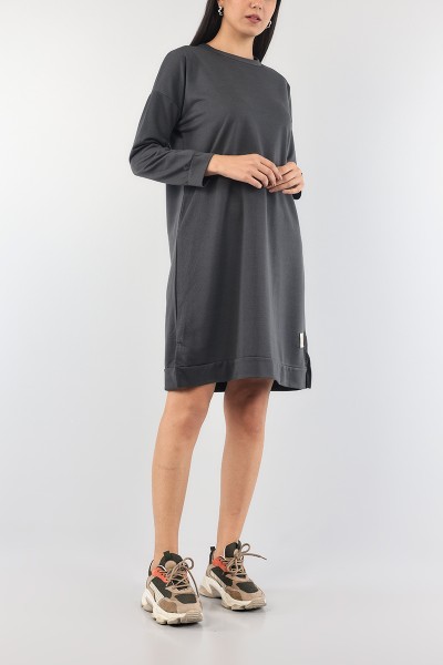 Füme Bisiklet Yaka Elbise Tunik 89282