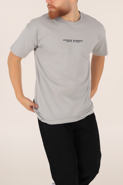 Füme Bisiklet Yaka Oversize Erkek Tişört 163273