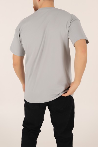 Füme Bisiklet Yaka Oversize Erkek Tişört 163273