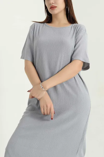 Füme Bisiklet Yaka Seul Elbise 339491