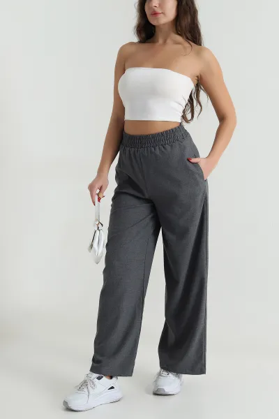 Füme Bol Paça Bezayağı Kadın Pantolon 497684