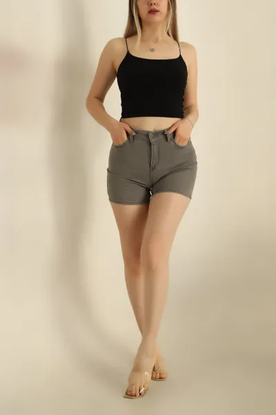 Füme Cepli Bayan Kot Şort 265457