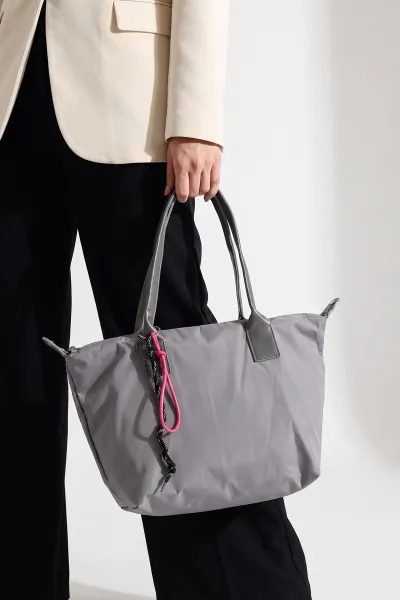 Füme Charm Detaylı Fermuarlı Kadın Omuz Çantası 499232