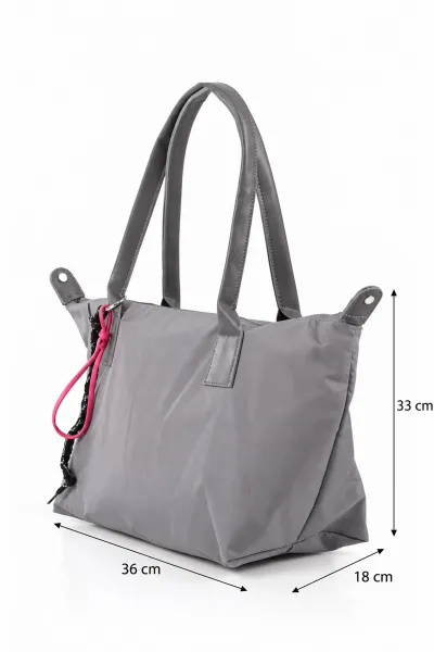 Füme Charm Detaylı Fermuarlı Kadın Omuz Çantası 499232