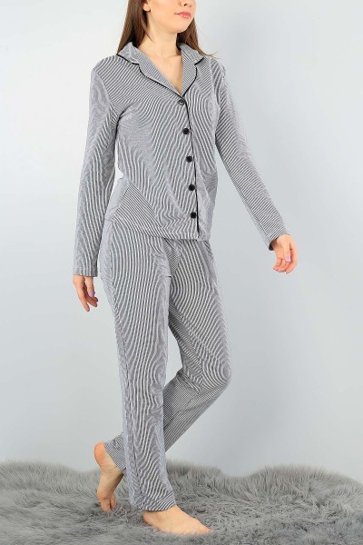 fume-cizgili-tasarim-bayan-pijama-takimi-58096
