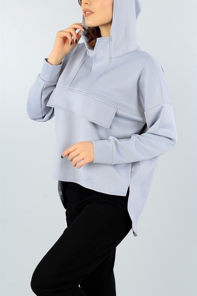Füme Dalgıç Kumaş Bayan Sweat 46660