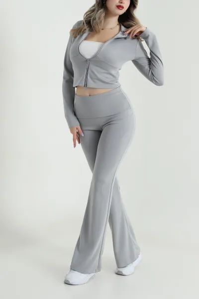 Füme Fermuarlı Modal Kadın İkili Takım 494746