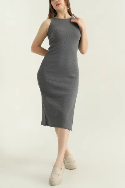 fume-fitilli-likrali-yirtmacli-kolsuz-elbise-336797
