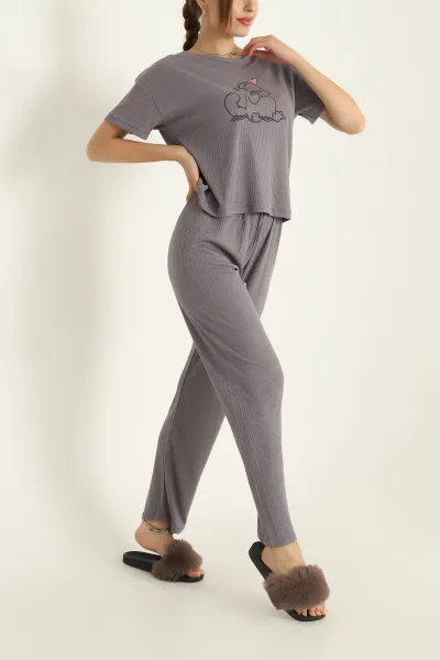 Füme Fitilli Viskon Bayan Pijama Takımı 288972