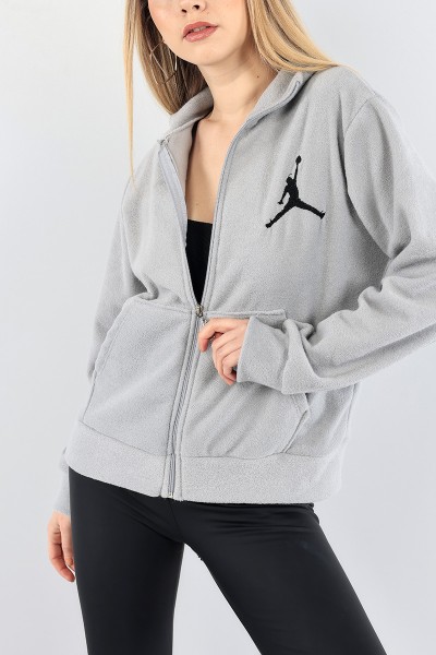 Füme İçi Şardonlu Nakışlı Bayan Sweat 91847