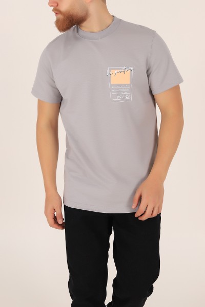 Füme İki İp Oversize Erkek Tişört 163558