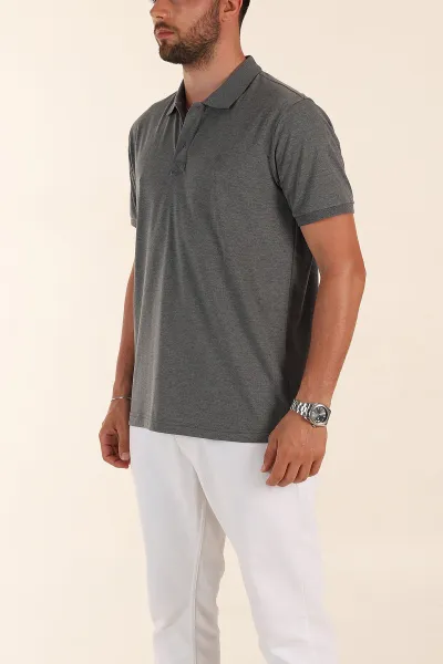 Füme Kırçıllı Regular Fit Basic Polo Yaka Erkek Tişört 372079