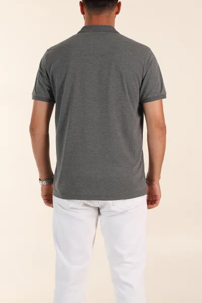 Füme Kırçıllı Regular Fit Basic Polo Yaka Erkek Tişört 372079