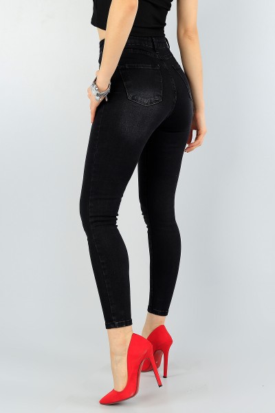 Füme Likralı Bayan Kot Pantolon 57467